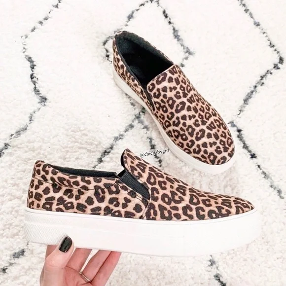 Leopard Comfy Slip-on Flats Loafer Sneakers - Picture 4 of 6